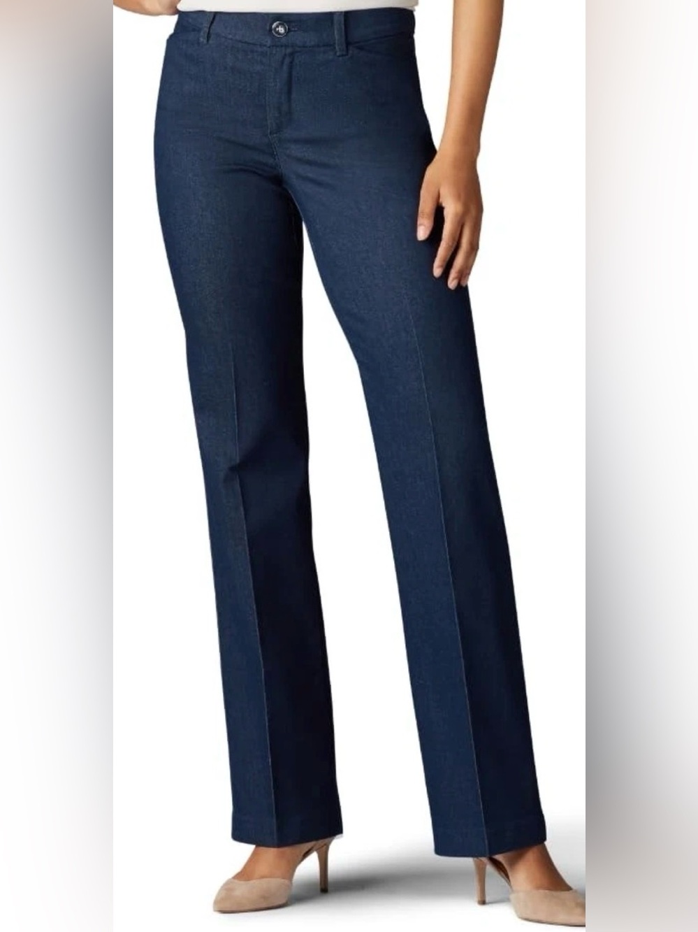 Lee Women's Ultra Lux Flex Motion Regular Fit Trouser Sz 16Long Indigo Rinse New